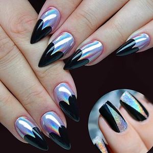 Polvere olografica per unghie cromata effetto specchio Aurora magia perlescente sirena perla ghiaccio al Neon Aurora Chameleon polvere - Product Image 4