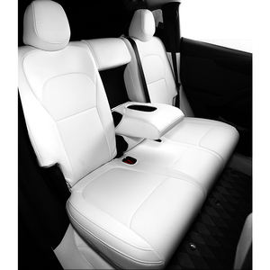 Pour <span class=keywords><strong>Tesla</strong></span> nouveau modèle Y Juniper 2025 2026 ajustement personnalisé haut en cuir housses de siège de voiture voiture avant et arrière housses de coussin accessoire - Product Image 2