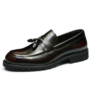 Chaussures plates décontractées et habillées DSYX pour hommes, en cuir véritable respirant, légères, à enfiler, pour affaires, mariage et extérieur - Product Image 1