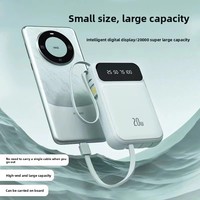 Batterie externe compacte et portable de 20000 mAh en polymère de lithium avec affichage numérique, exportation transfrontalière en gros de Chine