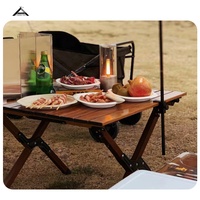 BOTEEN Tragbarer Schreibtisch Zusammen klappbarer Wildnis-Camping-Tisch Holz Aluminium Französisch Massive Gartenmöbel Fitness studio Außen