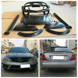 Kit di Aggiornamento Auto in Fibra di Carbonio Umida, Paraurti Anteriore e Posteriore, Cofano Motore, Parafango, Nuova Condizione, Compatibile con Mercedes-Benz <span class=keywords><strong>Classe</strong></span> C 2008-2010 W204 Serie <span class=keywords><strong>Black</strong></span> - Product Image 2
