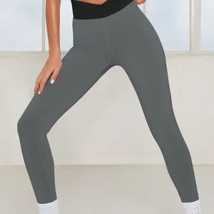 Kostenlose muster Schlussverkauf hohe taille solide Farbe Training Sport Fitness Schleifbekleidung Fitnessstudio Leggins