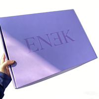 Luxuriöse Lila Papier-Geschenkbox mit Matt-Laminierung Individuelles Logo Recycelt für Make-up Haar Socken Pelz-Großhandel Kosmetikverpackung