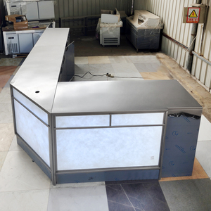 Mostrador <span class=keywords><strong>de</strong></span> Recepción LED Moderno <span class=keywords><strong>de</strong></span> Acero Inoxidable, Forma Única Personalizable, Impermeable, Fácil <span class=keywords><strong>de</strong></span> Instalar para Restaurantes y Centros Comerciales - Product Image 4