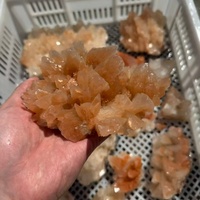Spécimen minéral naturel de calcite du Hunan, grappe de calcite orange brute, pierre de cristal pour la décoration intérieure, la guérison et la collection, vente en gros