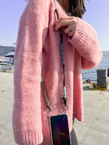 Accessoire de téléphone personnalisé unique Cintre personnalisé en macramé Lanière mobile élégante Bandoulière en cuir pour chaîne de téléphone - Product Image 5