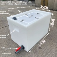 Couvercle mobile carré horizontal boîte de pêche Tendon de boeuf voiture seau à poisson Flip-Top stockage d'aquaculture en plastique Durable
