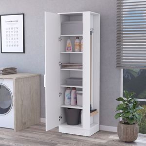 DB Greenville 2-Door 6-<b>Shelf</b> Tall <b>White</b> Storage Cabinet for Cleaning Equipment - Product Image 2