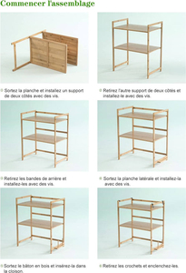 Scaffale Multifunzionale a 2 Ripiani in Bambù per Microonde, Supporto da Cucina in <span class=keywords><strong>Legno</strong></span> con 4 Ganci - Product Image 6