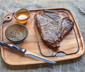 Planche à <span class=keywords><strong>fromage</strong></span> rectangulaire en bois d'acacia durable avec canal de récupération des jus <span class=keywords><strong>pour</strong></span> steak - Product Image 4