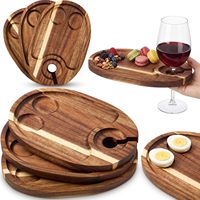 Ensemble de 6 assiettes à apéritif avec porte-verres et emplacements pour œufs, mini-planches à charcuterie, plateaux de service pour brunch, pique-niques et fêtes