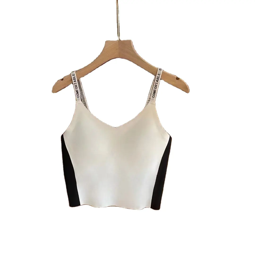 good quality factory wholesale fitness organic cotton corset padded vest Breathable seamless wireless bras