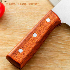 Cuchillo de cocina, cuchillo para rebanar, cuchillo de chef de acero inoxidable, juego de cuchillos para frutas con mango de madera, cuchillo para cortar carne afilado. - Product Image 3