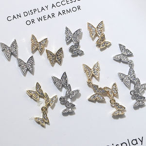 लक्जरी तितली जिरकॉन नाखून कला फैशन तितली डिजाइन गहने धातु धातु नाखून कला सजावट - Product Image 2