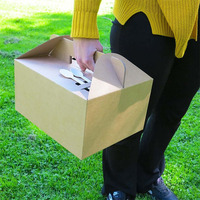 Einfache schwarze Pizza Box Food Truck Pequeos Kuchen Box Kuchen Bäckerei Papier Box für Picknick Lebensmittel verpackung