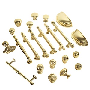 Puxadores de Armário Modernos de Luxo em Liga de Zinco Dourada, Puxadores de Furo Único e Alças Longas para Móveis de Cozinha, Cômodas, Guarda-Roupas e Gavetas - Product Image 1