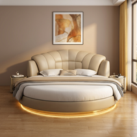 Lit double réglable en cuir Queen, moderne, simple, luxueux, confortable et moelleux pour chambre principale, mariage de princesse