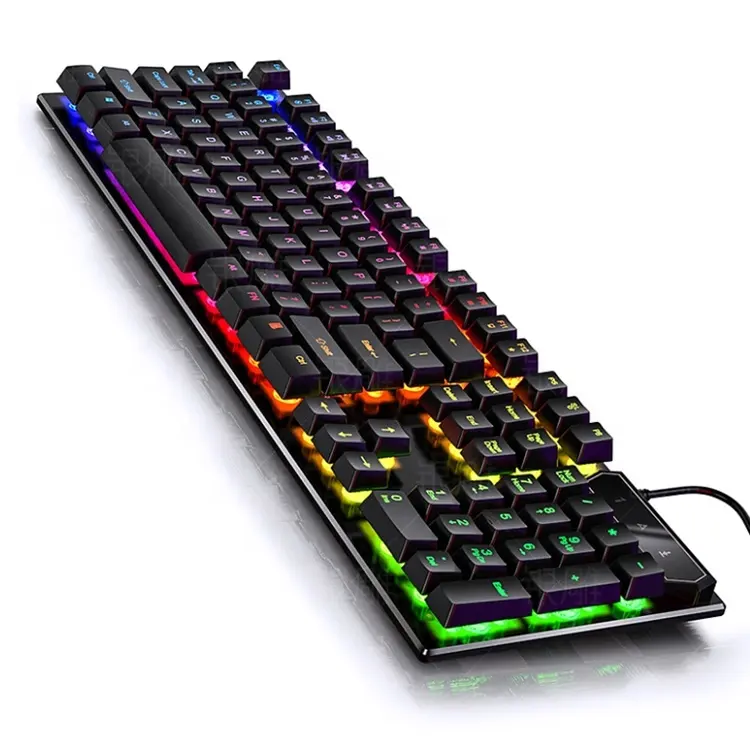 Neueste mechanische günstige und flexible notebook computer oem teclado gamer delux multimedia RGB computer PC gaming tastatur