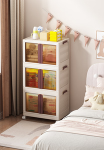 Bacs de rangement pliables empilables de grande capacité Conteneur pliable Organisateur <span class=keywords><strong>Cube</strong></span> Étagère d'armoire de rangement de cuisine en acier au carbone - Product Image 3