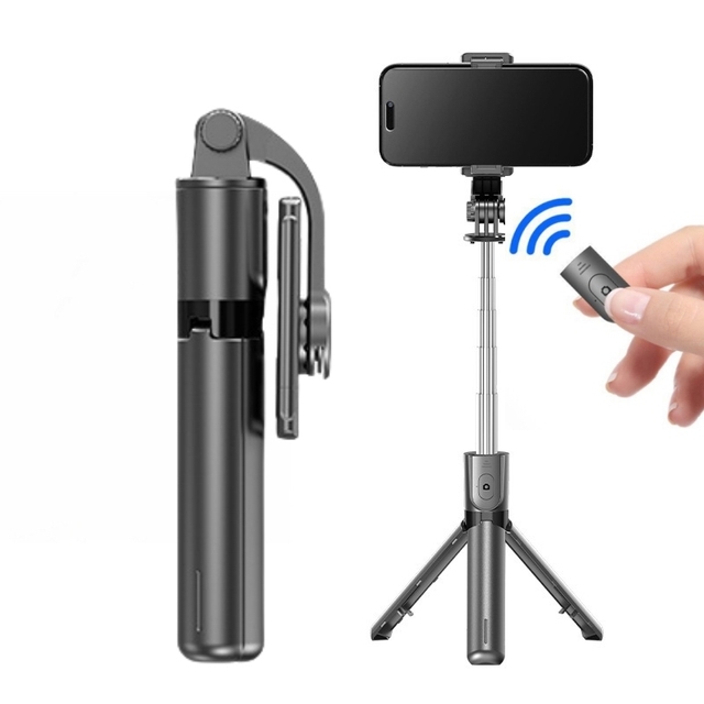 F01 Bluetooth Selfie Stick Tripod with Detachable Wireless Remote, 4 in 1 Extendable Portable Selfie Stick Phone Tripod Stand