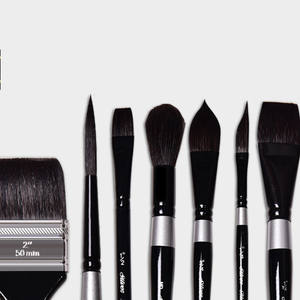 Professionnel 6 pièces <span class=keywords><strong>aquarelle</strong></span> pinceaux ensemble écureuil rond ventilateur et cheveux plats pour acrylique huile <span class=keywords><strong>aquarelle</strong></span> Gouache visage peinture - Product Image 6