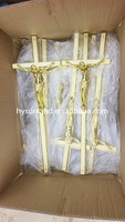 Crucifijo de Jesús de Plástico Dorado para Decoración de Ataúdes, Accesorios Funerarios de Estilo Europeo