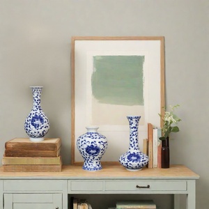 Vaso in Ceramica Vintage per Composizioni Floreali, Ornamento in Porcellana Blu e Bianca Stile Antico Cinese, Decorazione per <span class=keywords><strong>Casa</strong></span>, Soggiorno e <span class=keywords><strong>Sala</strong></span> da Pranzo - Product Image 5