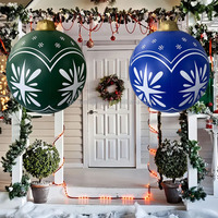 Boule de Noël gonflable moderne en PVC de 23,6 pouces, écologique, imperméable, pour décoration intérieure et extérieure, maison, jardin, pelouse, patio, usine