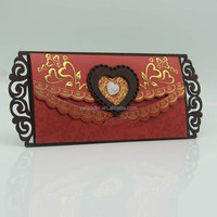 Invitations de mariage en papier faites à la main, style amour, estampage à chaud, prix abordable, carte cadeau