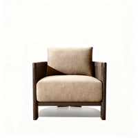 Fauteuil de patio en corde d'oléfine imperméable de luxe personnalisé hôtel villa salon simple extérieur canapé en teck ODM OEM sans quantité minimale de commande