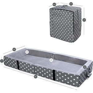 Baby Playpen With High-Density <b>Foam</b> <b>Pad</b> Gray Polka Dot Design For Children Indoor Play Area Portable And Foldable - Product Image 2