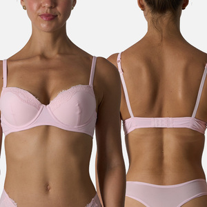 Soutien-gorge sexy en dentelle à armatures pour femme, minimisant pour poitrines généreuses, push-up, avec maintien latéral anti-affaissement, demi-bonnet fin - Product Image 6