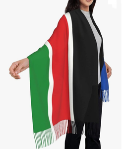 Bandera de Gabón Bufanda de invierno para mujer Manta suave y cálida Bufandas Flecos Pashmina Bufanda - Product Image 6