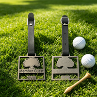 Tag Tas Golf Cetak Sablon Klasik dengan Foto Terukir, Unisex