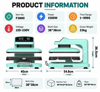 Presse à Chaud Électrique Automatique 38x38cm pour Vêtements, Perles Thermocollantes, Nouvelle Machine de Transfert par Sublimation