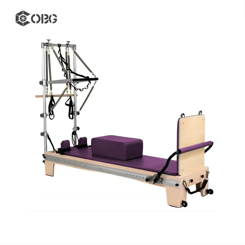 Professional Tower Reformers Pilates Maple Reformer with Half Wooden Tower