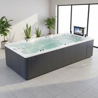 Baignoire extérieure au design moderne et bain à remous avec massages et jets pour villas et piscines
