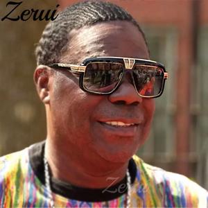 2023 rétro carré grande taille lunettes de soleil hommes populaires lunettes de soleil marque Design noir lunettes pilote lunettes Uv400 miroir - Product Image 1