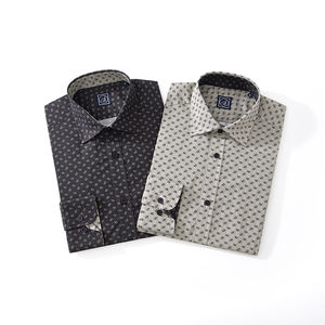 Chemise décontractée élégante pour homme, simple boutonnage, popeline 100 % coton, imprimé numérique écologique, idéale pour les activités de plein air et les voyages - Product Image 2