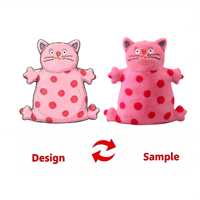 Coussin chat à pois multicolores, poupée Kawaii, décoration d'intérieur Anime, jouet en peluche super doux en coton PP pour le soulagement du stress, mariages, personnalisable