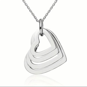 Collana <span class=keywords><strong>con</strong></span> Ciondolo a Cuore in Acciaio Inossidabile <span class=keywords><strong>con</strong></span> Incisione Laser Personalizzata, Regalo per Festa della Mamma, San Valentino, Compleanno - Product Image 2