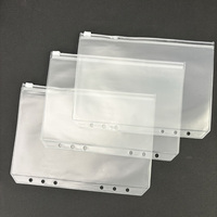 Pochette transparente en PVC A5 A6 A7 pour documents, enveloppe à monnaie, organiseur de budget à 6 anneaux, pochette à fermeture éclair pour l'organisation des documents