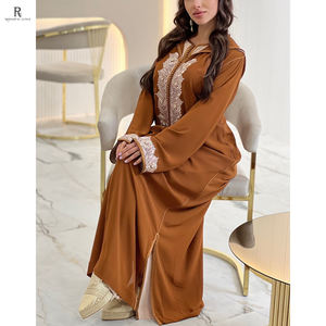 2 Pièces Vêtements Musulmans Fabricants Broderie Personnalisée <span class=keywords><strong>Djellaba</strong></span> <span class=keywords><strong>Marocaine</strong></span> <span class=keywords><strong>Femme</strong></span> Dubaï - Product Image 2