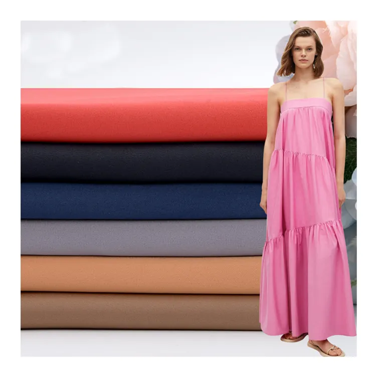 High quality imitation acetic acid wall satin 190gsm 92% polyester and 8% spandex satin textured branded fabric for women