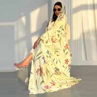Nouvelle Collection Abaya 2026 Robes Modestes Abaya Ouverte Simple Imprimé Floral Abaya Femme Robe Musulmane Vêtements Islamiques Femme