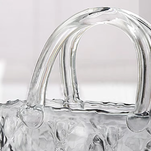 Vase en verre en forme de grand sac à main rose, design moderne et luxueux, pour plantes et fleurs, décoration de table basse, décoration de la maison - Product Image 5