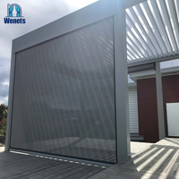 Persiana Exterior Resistente al Viento y a la Lluvia, Pantalla Lateral para Pérgola, Persiana Enrollable con Cierre de Cremallera