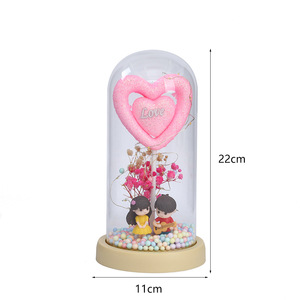 All'ingrosso regalo amante di san valentino coperchio di plastica luminosa fondo nero bacio <span class=keywords><strong>amanti</strong></span> ornamenti fiori decorativi piante - Product Image 5