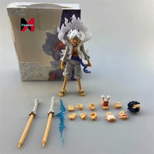 One Pieced Luffy Gear Five Nika Sun God <span class=keywords><strong>Anime</strong></span> figura articulada articulaciones Pose-able estatua modelo Kit regalo - Product Image 3